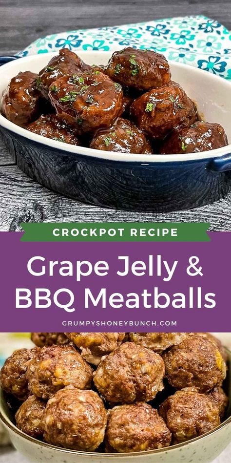 Meatballs In Grape Jelly, Meatballs With Grape Jelly, Meatballs Bbq, Bbq Crockpot, Bbq Grape Jelly Meatballs, Bbq Meatballs Crockpot, Jelly Meatball Recipe, Grape Jelly Meatballs Recipe, Meatballs Crockpot