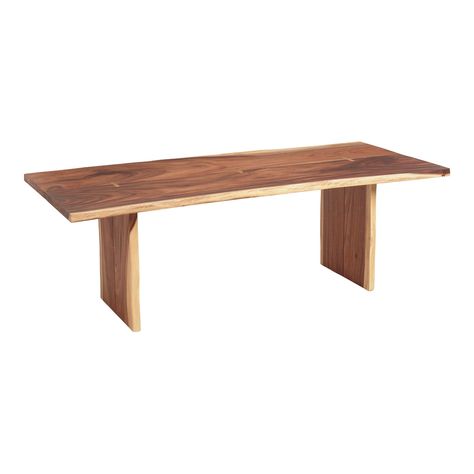 Sansur Rustic Pecan Live Edge Wood Dining Table - World Market Live Edge Wood Dining Table, Furniture Promo, Modern Farmhouse Dining Table, Wood Dining Room Set, Farmhouse Style Table, Extension Dining Table, Farmhouse Dining Table, Live Edge Table, Live Edge Wood