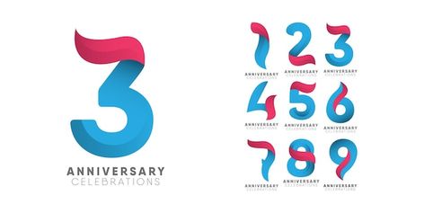 3 Logo Number, 10 Number Design, Logo Aniversario, 46 Logo, Number Logo Design, Number Typography, 9 Logo, Logomark Design, 50 Logo