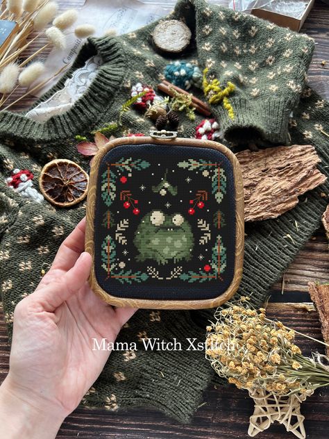 "🔮Whimsical and magical OOAK cross stitch pattern for witchy souls SHOP NOW🔮 Fabric: 18 count Aida Stitches: 79 x 80 Size: 4.39 x 4.44 inches or 11.15 x 11.29 cm Colours: DMC 🌠PURCHASE INCLUDES : 1.Pattern with COLOR and symbol chart on 4 PAGES READY TO PRINT 2.Pattern with BLACK AND WHITE easy to read symbol chart on 4 PAGES READY TO PRINT 3.Pattern with full color and symbol chart on ONE PAGE scalable PDF file to USE WITH GADGETS 4.Pattern with color blocks only 5.Pattern with symbols only PATTERN KEEPER FRIENDLY! ♥ Ordering & Download Instructions♥ 1. Please add this item to your cart and check out. 2. Once payment has cleared you will be taken to the \"Downloads Page\". Download the files and save to your computer for printing. 3. Or, access your files at any time here: https://www. Noel Cross Stitch Pattern, Gothic Christmas Cross Stitch, Black And White Cross Stitch, Cross Stitch Ornaments, Pagan Cross Stitch, Cross Stitch Projects, Winter Cross Stitch, Cross Stitch Rose, Cross Stitch Patterns Christmas