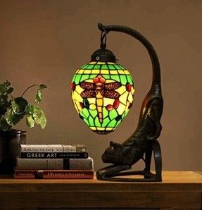 Tiffany Style Cat Lamp - Foter Large Marge, Stained Glass Cat, Cat Table, Cat Lamp, Buffet Table Lamps, Animal Lamp, Tiffany Style Table Lamps, Dragonfly Decor, Glass Cat