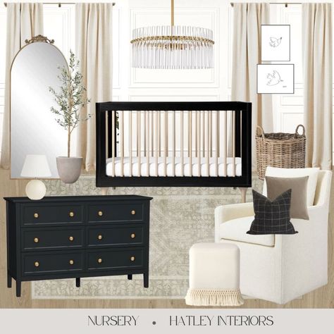 #nurseryroom #babygirlroom #nurseryideas Neutral Black Nursery, Nursery With Bay Window, Black White Neutral Nursery, Charcoal Crib Nursery, Black Gender Neutral Nursery, Contemporary Modern Nursery, Modern Black Nursery, Black Crib Nursery Gender Neutral, Light Nursery Ideas