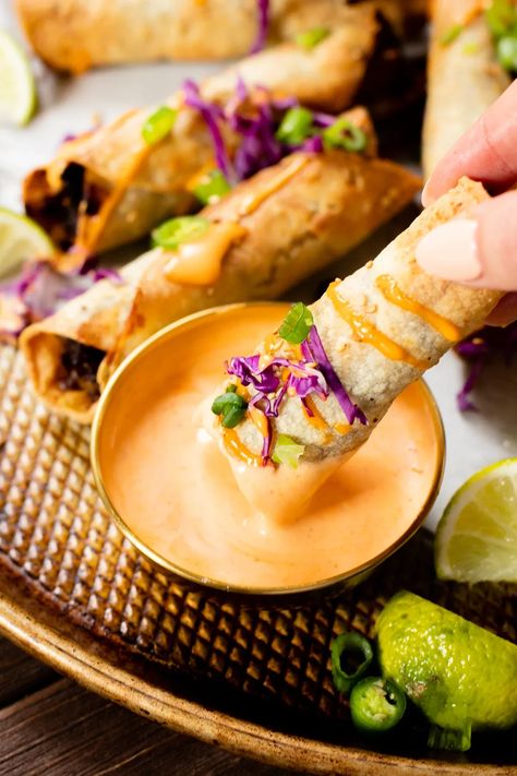 Vegan Taquitos, Beef Taquitos, Vegan Beef, Vegan Mexican Recipes, Korean Beef, Spicy Mayo, Vegan Mexican, Savory Vegan, Vegan Appetizers