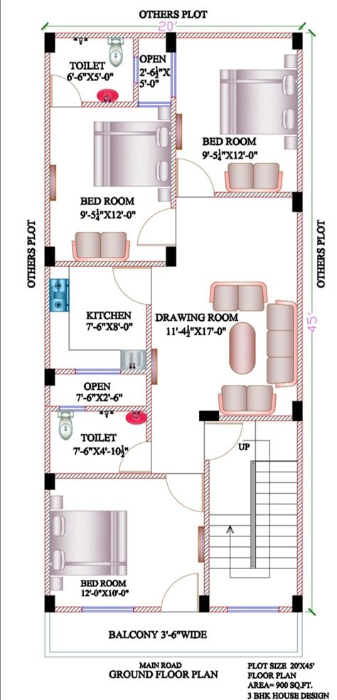 20'x45' house design architecture residential building floor plan ground floor plan 3 Bed room + drawing room
+ 2 toilet and kitchen 3 store Building 20 X45 House Plan, 20 By 40 House Floor Plans, 20 By 45 House Plan, 20×45 House Plan 3d, 20×60 House Plan, 20 X 60 House Plans Layout, 20×45 House Plan, 20×45 House Design, 1st Floor House Plans