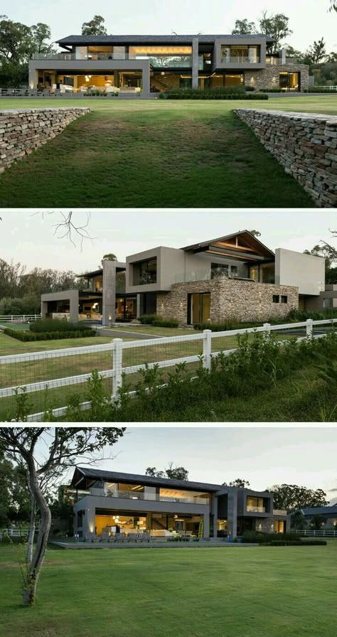 Eu quero uma casa no campo... Home Designs Exterior, House Architecture Design, Dream House Exterior, Residential Architecture, Design Case, Modern House Exterior, Contemporary Architecture, House Designs Exterior, Home Fashion