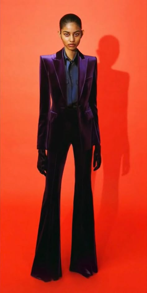 Formal Suit Women, Mens Suits Style Modern Classy, Mens Suits Style Modern, Suit Reference, Purple Suit, Bob Hair Color, Reference Pose, Woman In Suit, Purple Suits