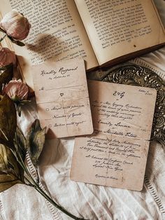 1920s Aesthetic Wedding, Regency Era Wedding Invitations, Vintage Wedding Aesthetic Ideas, Academia Aesthetic Wedding, Vintage Book Wedding, Letter Wedding Invitation, Wedding Invites Vintage, Shakespeare Poetry, Elegant Esthetics