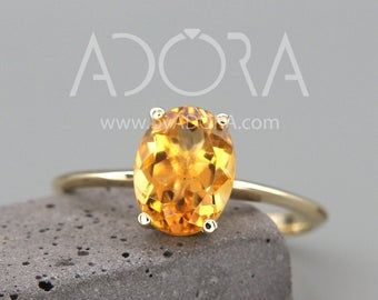 Yellow Gemstone Ring, Citrine Engagement Ring, Citrine Ring Engagement, Yellow Gemstones, Ring Art Deco, Bridal Bands, Natural Citrine, Engagement Ring Set, Marquise Diamond