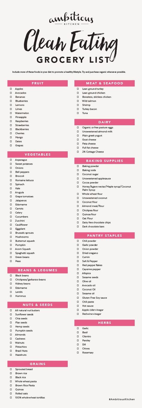 Download this FREE printable clean eating grocery list and learn about the foods you should be including in your daily diet! #cleaneating Clean Eating Grocery List, Lemon Shrimp, Ambitious Kitchen, Overnight Oat, Lemon Salmon, Carb Meals, Unsweetened Applesauce, Diet Vegetarian, Makeup Tricks