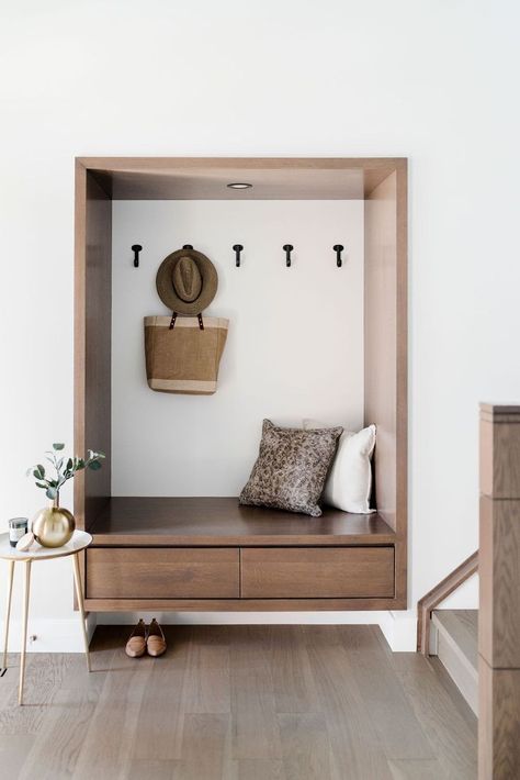 Closet Turned Mudroom, Hall Bench With Storage, Entry Nook, Small Mudroom, Cubbies Mudroom, Mudroom Bench Ideas, Mudroom Closet, Mudroom Makeover, Entry Closet