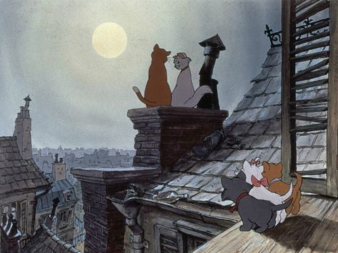 Movie Challenge, Paris Cat, Disney Amor, Old Disney Movies, Animation Disney, Vintage Cartoons, Disney Cats, The Aristocats, Retro Disney