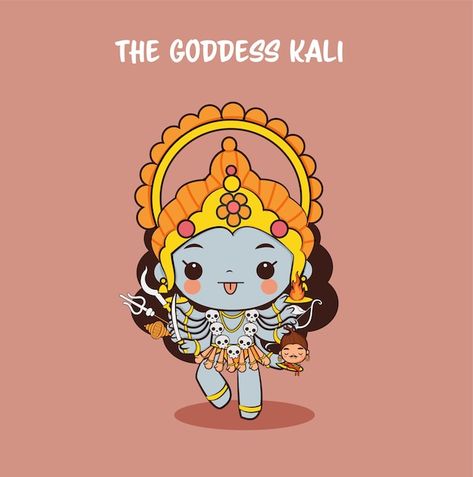 Goddess Kali Art, Kali Illustration, Mahakali Maa, Kali Hindu, Creative School Project Ideas, Navratri Festival, Goddess Kali, Shiva Parvati Images, Navratri Images