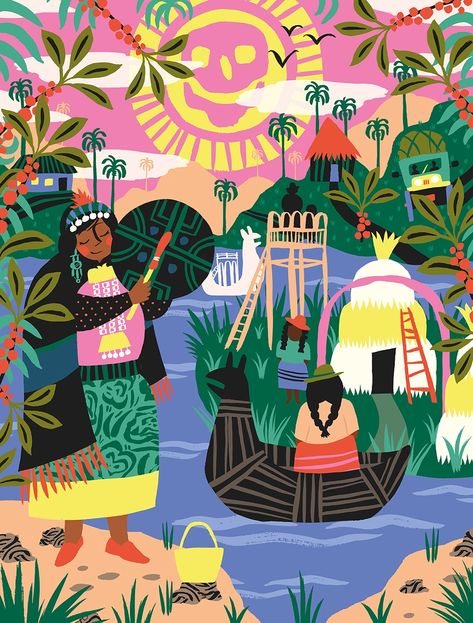 Illustrated cultural series celebrates Chile, Colombia, Mexico and Peru | Creative Boom America Poster, Buch Design, Communication Art, Travel Illustration, Wow Art, A4 Poster, Poster Poster, Art And Illustration, Illustration Inspiration