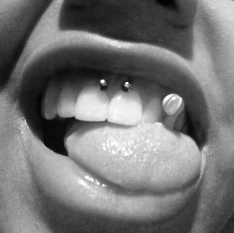 Smiley and tongue piercing Tongue And Smiley Piercing, Smiley Piercing, Tongue Piercing, Smiley, Piercings, Black