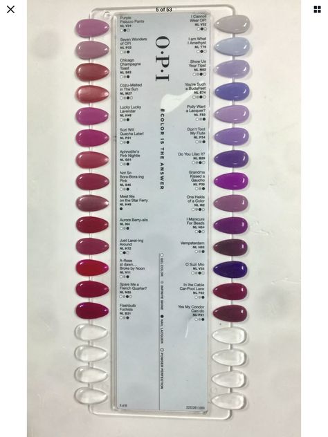 Opi Color Names, Opi Color Swatches, Opi Nail Swatches, Opi Gel Polish Colors Fall 2022, Dip Powder Nails Opi, Opi Dip Nails, Opi Colors Chart, Best Opi Colors, Opi Dip Powder Colors