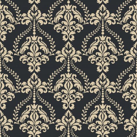 Damask Wallpaper Design Pattern, Royal Pattern, Gothic Pattern, Victorian Pattern, Textile Pattern Design, Flower Art Images, Geometric Art Prints, Damask Wallpaper, Geometric Logo