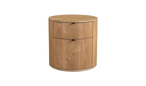 Theo Oak Two Drawer Nightstand - Scandinavian Bedroom Furniture | Moe's Home Collection - Nightstands Two Drawer Nightstand, Round Nightstand, Oak Nightstand, Oak Bedside Tables, Cordless Table Lamps, Nightstand Storage, Long Lumbar Pillow, Lulu And Georgia, Bathroom Ceiling Light