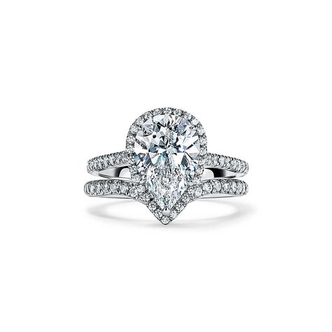 Soleste Engagement Ring, Tiffany Soleste, Pear Shaped Halo Engagement Ring, Tiffany Diamond Ring, Tiffany Engagement, Tiffany Engagement Ring, Anniversary Rings For Her, Tiffany Rings, Heart Engagement Rings