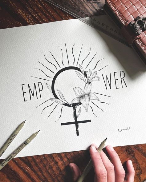 LiveForLines on Instagram: “Ladies, I’ve said it before and I’ll say it again. I wouldn’t be here without y’all. So, I’m giving this piece away. All you need to do…” Empower Tattoo, Women Empowerment Tattoo, Empowerment Tattoos, Female Empowerment Tattoo, Empowerment Tattoo, Dynamic Tattoo, Feminist Tattoo, Butterfly Hand Tattoo, Tattoo Design Tattoo