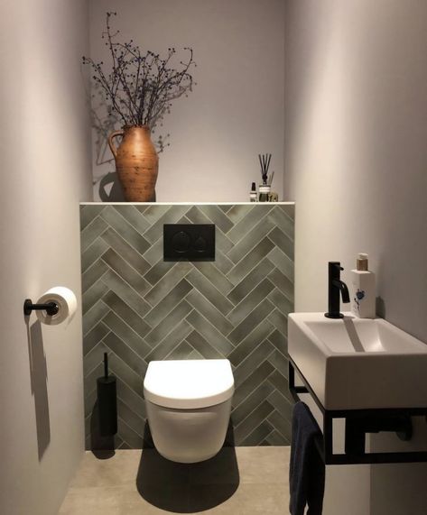 Cloakroom Bathroom, Small Toilet Design, Small Downstairs Toilet, Toilette Design, Toilet Room Decor, Wc Design, Small Toilet Room, Downstairs Toilet, Small Toilet