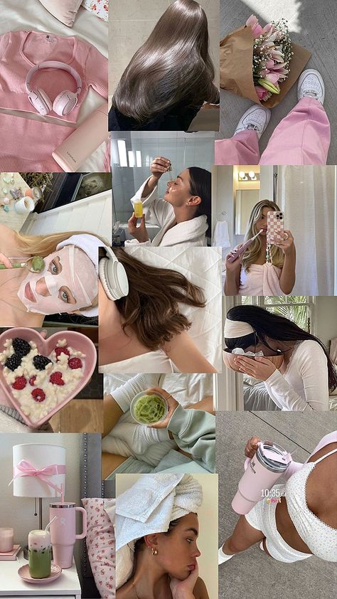 Best Skincare For Teens, Selfcare Collage, Skincare Moodboard, Selfcare Era, Skincare Vibes, Skincare Motivation, Haut Routine, Skincare Selfcare, Pink Lifestyle