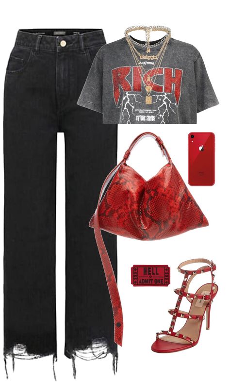 Spring Rock Outfit, Ryan Castro Concert Outfits, Funky Date Night Outfit, Rock Concert Outfit Black Women, Edgy Glam Aesthetic, Outside Concert Outfit Black Women, Rock Concerts Outfits, Diy Concert Outfit, Concert Rock Outfit