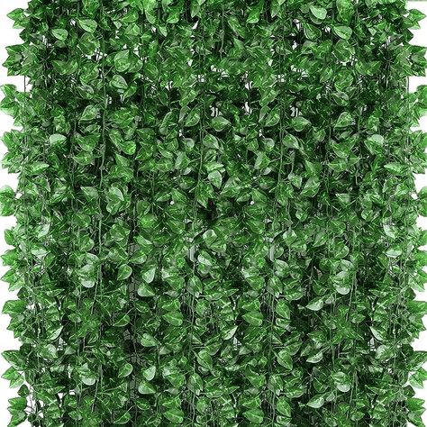 Amazon.com: ZYIGYI 360 Feet 48 Pack Fake Greenery Hanging Garland, Ivy Leaf Plants, Vine Leaves, Fake Flowers Foliage for Bedroom Garden Wall Decor : Home & Kitchen Fake Vines, Fake Greenery, Fake Ivy, Mint Walls, Vine Decoration, Bedroom Garden, Sample Board, Vine Wall, Vine Leaves