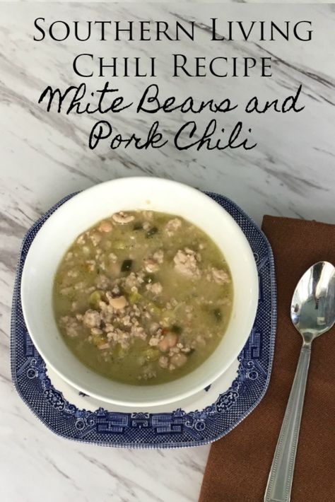 Ground Pork Green Chili, Pork White Chili Recipe, White Chili With Pork, Pork White Bean Chili, Pork And White Bean Chili, Chili Pork, White Pork Chili, Ground Pork Chili Recipe, Ground Pork Chili