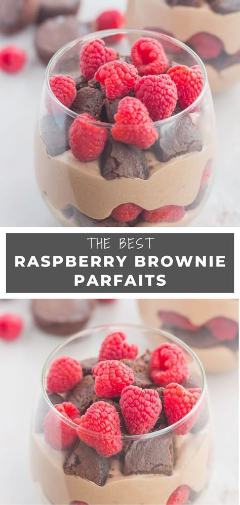 Dessert Parfaits, Raspberry Brownie, Simple Family Meals, Parfait Desserts, Raspberry Recipes, Simple Dessert, Fresh Raspberries, Dessert Dips, Baking Sweets