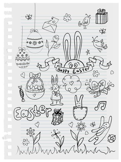 Easter Doodles, Calendar Doodles, Banner Doodle, Easter Background, Window Drawing, Easter Backgrounds, Doodle On Photo, Dot Journals, Illustration Background