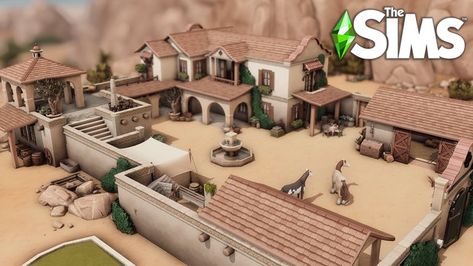 Beautiful Mexican Hacienda | The Sims 4 build | Patreon Sims 4 Mexican Cc, Sims 4 Mexican, Oasis Springs, Mexican Hacienda, Sims 4 Speed Build, Sims Builds, The Sims 4 Download, Horse Ranch, Ranch Style Homes