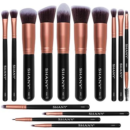 Rose All Day - 14-Piece Brush Set – Foundation Powder Concealers Eye Shadows Makeup brushes - Complete Kabuki Makeup Brush Set in Rose Gold - 14 PCS Black Bombshell, Kabuki Makeup, Ombre Design, Makeup Brush Set Professional, Professional Makeup Brushes, Foundation Powder, Eye Concealer, Eye Shadows, Makeup Gift