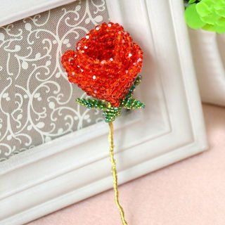 Picture of The Final Look of the Delicate 3d Beaded Rose: Beaded Rose, Easy Perler Bead Patterns, Beaded Flowers Patterns, French Beaded Flowers, Native Beadwork, 3d Rose, Beaded Crafts, Family Crafts, Gifts For Your Girlfriend