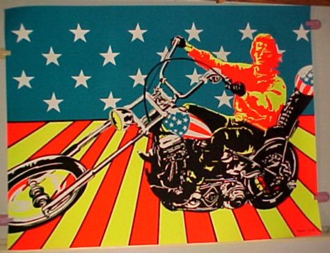 Easy Rider ~ Vintage Black Light Posters | Details about vintage Large SUPER CYCLE Peter Fonda Blacklight POSTER Peter Fonda, Lone Wolf Quotes, Big Bear Cabin, Blacklight Posters, Black Light Posters, Biker Art, Easy Rider, Vinyl Banners, Art Collage Wall