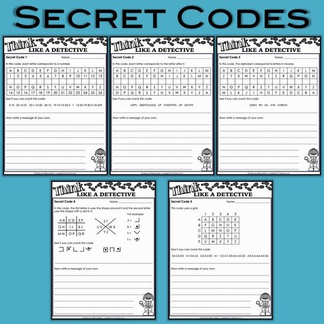 Mystery Activities - Secret Codes Mystery Activities For Kids, Kindergarten Detective Activities, Kids Mystery Activities, Kids Detective Activities, Elementary Detective Activities, Mystery Activities, Mystery Games For Kids, Junior Detective, Mystery Crafts