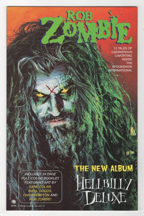 Rob Zombie Hellbilly Deluxe Album Comic Book Ad Rob Zombie Poster, Farewell Dance, Zombie Poster, Poster Promo, Holguin, Wal Art, White Zombie, Rock Band Posters, Todd Mcfarlane