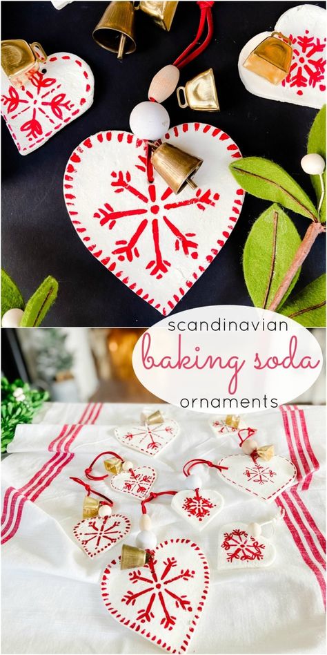 Baking Soda Ornaments, Snowflake Ornaments Diy, Scandinavian Christmas Ornaments, Kitchen Ingredients, Letter Ornaments, Swedish Christmas, Christmas Sleigh, Gift Toppers, Diy Stamp