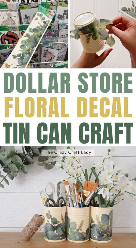 Wedding Tin Cans Decor, Reuse Cans Tins, Tin Can Succulents Ideas, Tin Can Upcycling, Painted Tin Can Flower Pots, Diy With Tin Cans, Recycle Tins Cans Craft Ideas, Decopage Ideas Tin Cans, Top Crafts To Make And Sell 2024