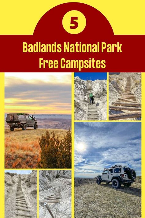 Badlands National Monument Dispersed Camping Spots - Free camping, wild camping, dispersed camping. No matter what you call it, boondocking is a fact of RV travel. Many people associate Dispersed Camping with camping out in the wild on Bureau of Land Management (BLM) land. Some might even think of it as more of a vanlifer thing to do. Actually, there are different types of Dispersed Camping. Dispersed Camping, Wild Camping, Bureau Of Land Management, Badlands National Park, Land Management, Free Camping, Camping Spots, Camper Vans, Forest Service