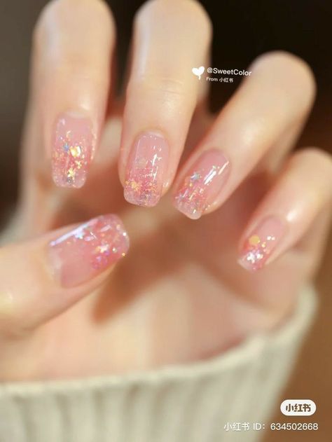 Nail Nail Designs, Asian Nails, Beauty Nails Design, Blush Nails, Pretty Gel Nails, Really Cute Nails, Cute Gel Nails, Soft Nails, Designs Nail