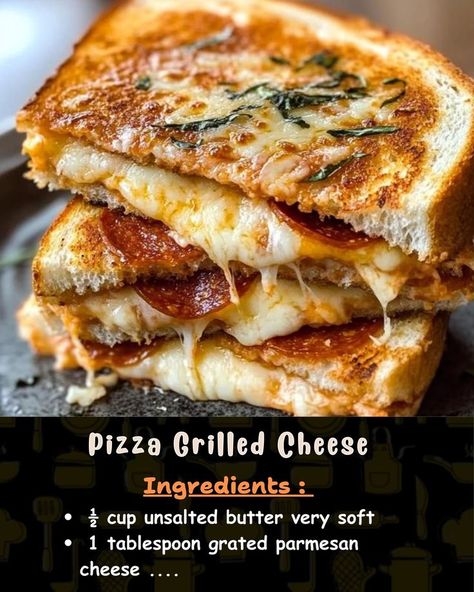 Ingredients For the Garlic Butter Spread: ½ cup unsalted butter, very soft 1 tablespoon grated Parmesan cheese... Donut Grilled Cheese, Pizza Grilled Cheese Sandwich, Garlic Butter Spread, Pizza Grilled Cheese, Seasoned Butter, Butter Spread, Cheese Sandwich, Grilled Cheese Sandwich, Frozen Drinks