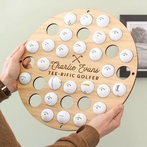 Wall Hangings and Decorative Accessories | notonthehighstreet.com Golf Ball Wall, Golf Ball Display, Golf Ball Holder, Ball Display, Ball Holder, Golf Gifts For Men, Golf Ball, Art Collector, For The Home