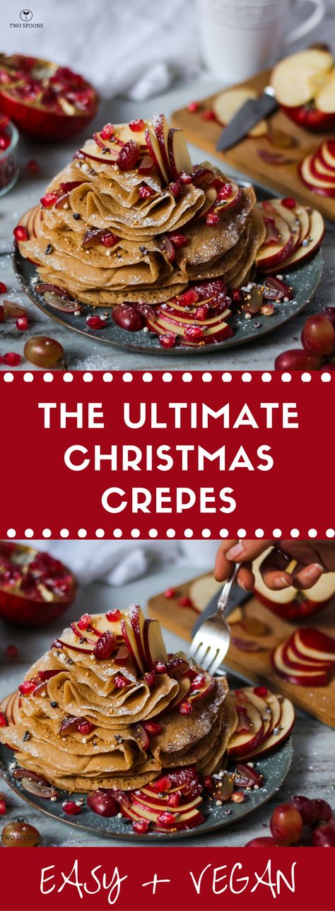 Christmas Crepes, Back To School Food Ideas, Christmas Dessert Board, Crepes Easy, School Food Ideas, Vegetable Meal, Dinner Ideas Fall, Xmas Breakfast, Gingerbread Eggnog