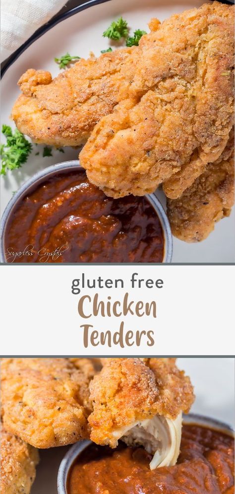 Rice Flour Chicken Tenders, Chicken Tenders Gluten Free, Gluten Free Chicken Fingers, Gluten Free Chicken Tenders, Gluten Free Fried Chicken, Chicken Strip Recipes, Gluten Free Chicken Recipes, Lactose Free Diet, Chicken Tender Recipes