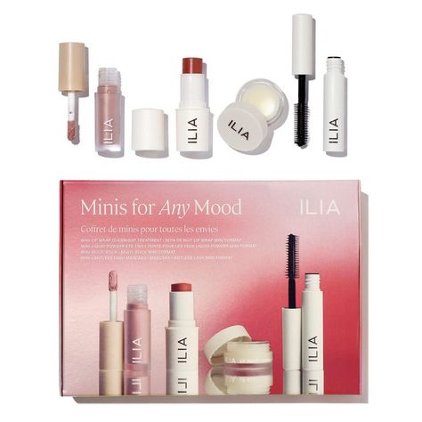 Ilia Minis For Any Mood Gift Set Makeup Birthday Gift, Ilia Makeup, Travel Makeup Kit, Makeup Birthday, Beauty Gift Guide, Tubing Mascara, Kajal Eyeliner, Makeup Sets, Bath And Body Works Perfume