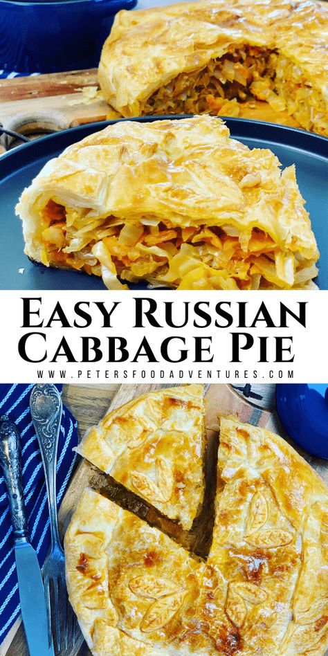 Soviet Recipes, Country Dinners, Cabbage Pie, Russian Dishes, Braised Cabbage, Russian Food, Babe Cave, Vegetarian Meal, Tasty Vegetarian Recipes