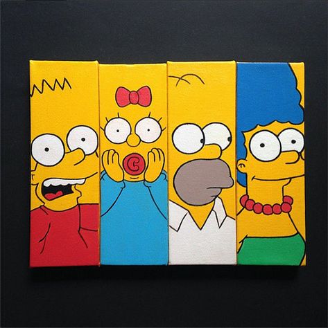 The Simpsons Painting by SimplyArtByStephyG on Etsy Simson Paintings, Simpson Painting Ideas, Simpsons Painting, Bart Simpson Painting, Painting Ideas Simpsons, The Simpsons Painting, Simpsons Canvas Painting, Painting Simpsons, Bart Simpson Canvas Painting