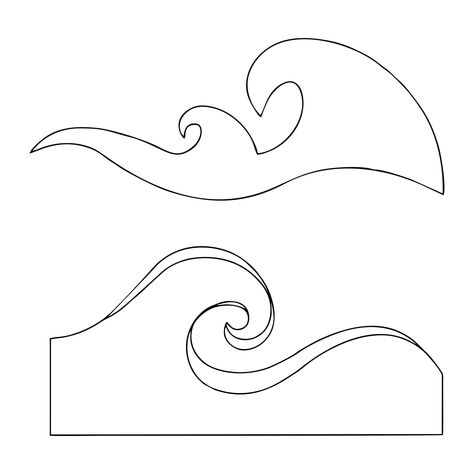 Ocean Wave Template Cardboard Waves How To Make, Ocean Waves Design, Cardboard Ocean Waves, Make Waves Poster, Diy Ocean Waves Decoration, Cardboard Waves Diy, Wave Template Printable, Wave Stencil Templates, Waves Template Free Printable