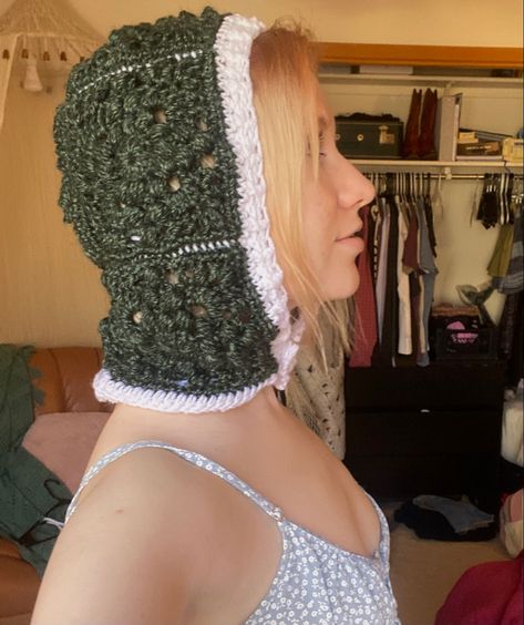 Crochet Goth Beanie, Zombie Crochet Hat, Crochet Balaclava With Horns, Weird Crochet Balaclava, Crochet Fantasy Hood, Crochet Balaclava, Russian Hat, Button Heart, Bonnet Hat