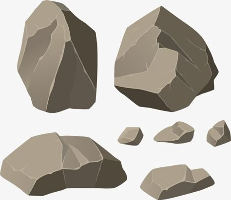 How To Paint Stone, How To Draw Stone, Rock Shading, How To Draw Rocks, Rocks Reference, Rock Coloring, Stone Png, Stone Illustration, Drawing Stone